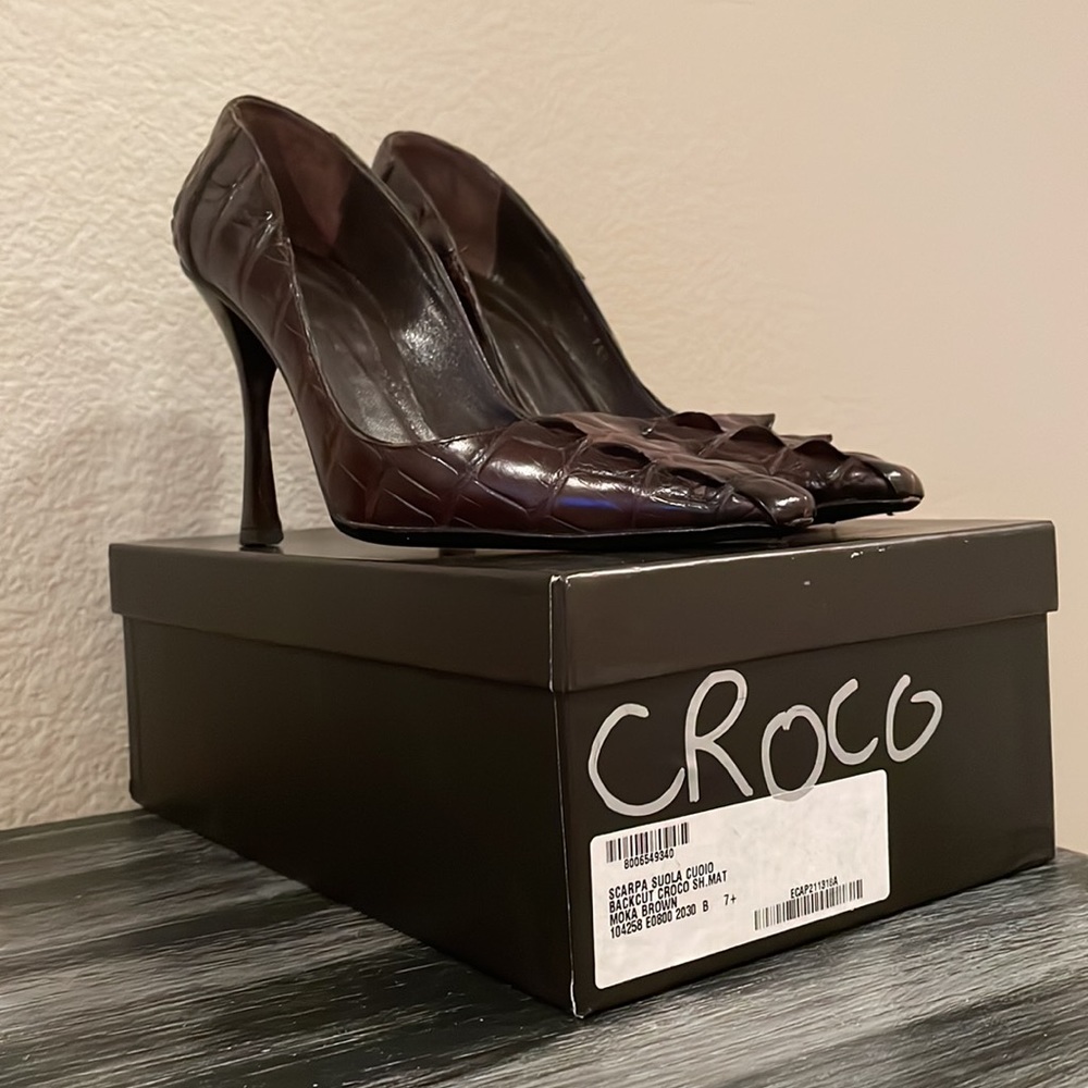 TOM FORD GUCCI CROC 🐊 hornback pump NWB 7.5 or 7 - Picture 3 of 16